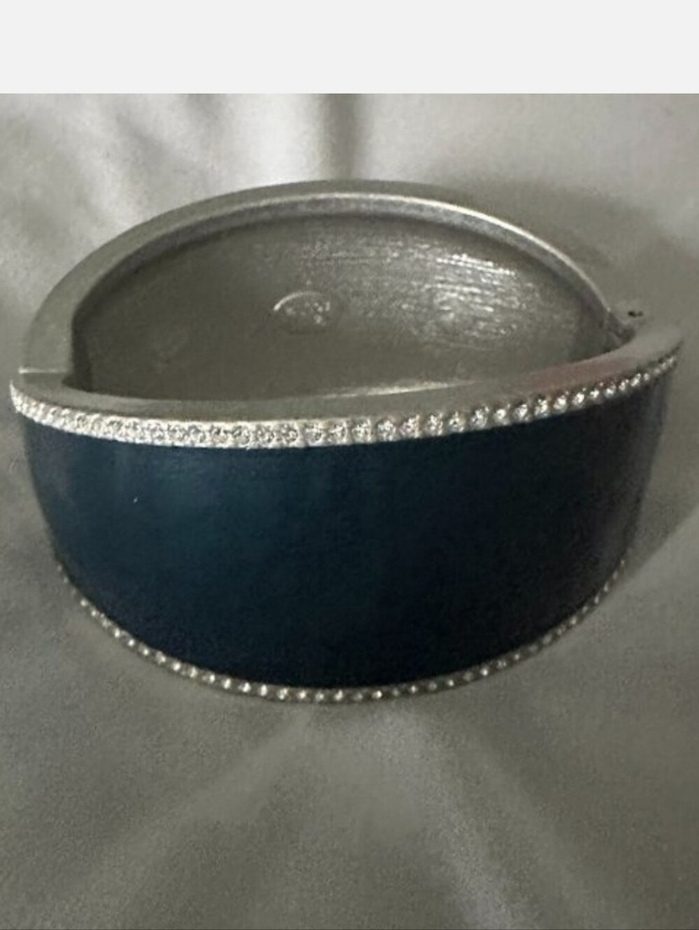 Lia Sophia Navy And Crystal-Trim Bangle Bracelet
